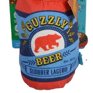 Bark Big Shake Lake Guzzly Beer Squeaker Crinkle Fluff Dog Toy